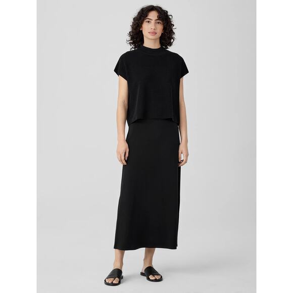 Eileen Fisher black Stretch Jersey Knit A-Line Skirt size S - Picture 1 of 6